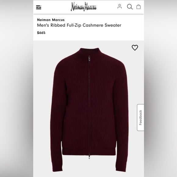 $685 Neiman Marcus full zip cashmere sweater sz M - Picture 1 of 5
